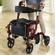 Mobilität - Rollator, auch als Rollstuhl nutzbar, in Farbe ROT – Farbe ROT – Ansicht 2