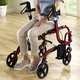 Mobilität - Rollator, auch als Rollstuhl nutzbar, in Farbe ROT – Farbe ROT – Ansicht 3