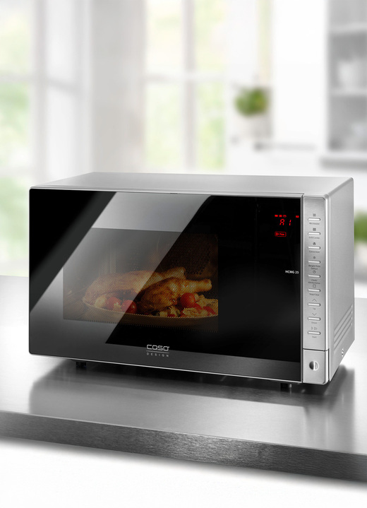 Küchengeräte - Caso Mikrowelle HCMG25 mit Heißluft-Technologie, in Farbe SCHWARZ-EDELSTAHL Ansicht 2