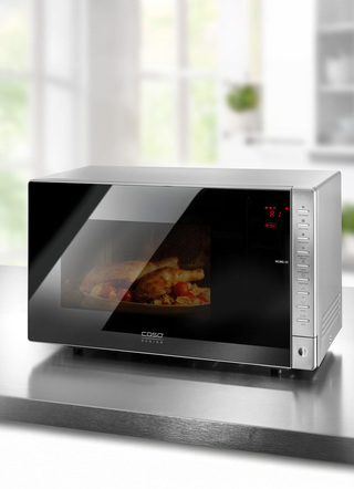 Küchengeräte - Caso Mikrowelle HCMG25 mit Heißluft-Technologie, in Farbe SCHWARZ-EDELSTAHL