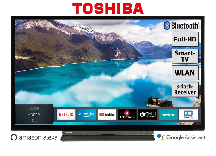 Fernseher - Toshiba Full-HD-LED-Fernseher, in Farbe SCHWARZ Ansicht 1