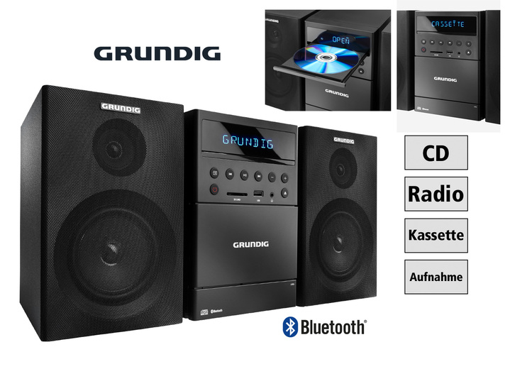 Modern - Grundig MS300 Micro-Stereoanlage, in Farbe SCHWARZ Ansicht 1