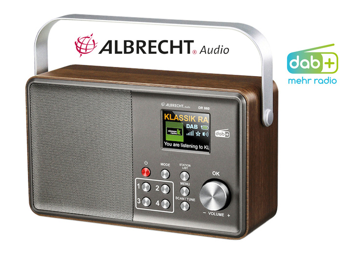 Modern - Albrecht DR860 bedienerfreundliches DAB+ Radio, in Farbe BRAUN Ansicht 1