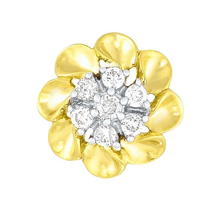 - Schicke Ohrstecker in Blütenform mit 14 Brillanten, in Farbe  Ansicht 2