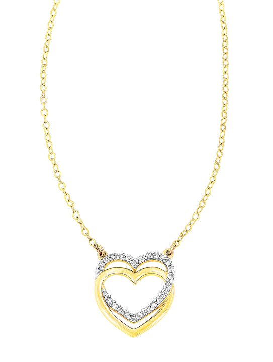 mit Diamanten - Romantische Halskette mit 25 Diamanten, in Farbe  Ansicht 2