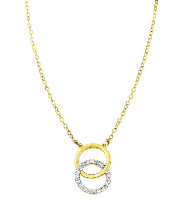 mit Diamanten - Moderne Halskette mit 18 Diamanten Ansicht 2 mit Diamanten - Moderne Halskette mit 18 Diamanten, in Farbe  Ansicht 2