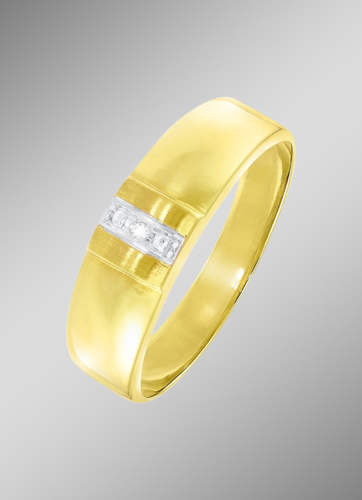 mit Diamanten - Toller Damenring in Bicolor mit Diamant, in Größe 160 bis 220, in Farbe  Ansicht 1