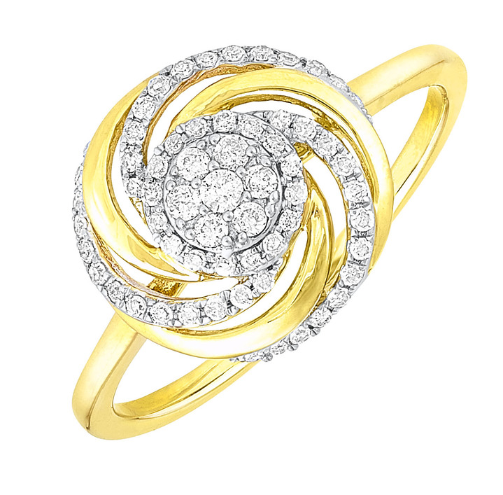 mit Diamanten - Interessanter Damenring mit 7 Brillanten und 49 Diamanten, in Größe 160 bis 220, in Farbe  Ansicht 2