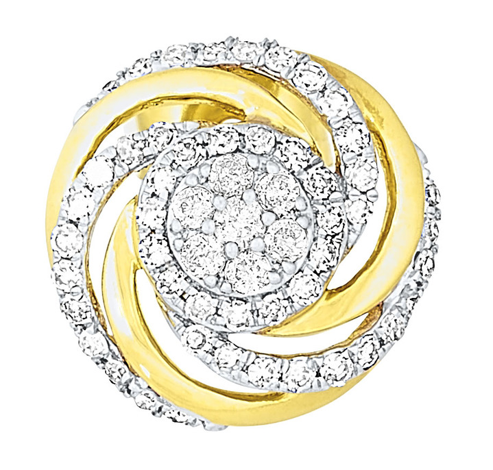 mit Diamanten - Interessante Ohrstecker mit 14 Brillanten und 90 Diamanten, in Farbe  Ansicht 2