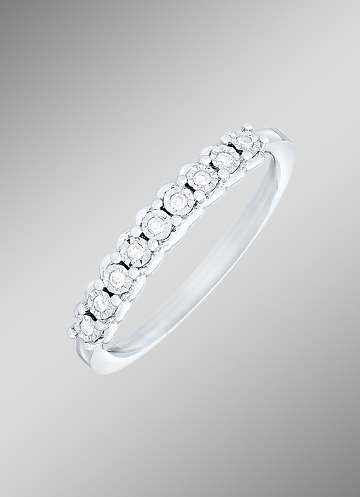 mit Diamanten - Damenring in Weißgold mit Brillanten, in Größe 160 bis 220, in Farbe  Ansicht 1