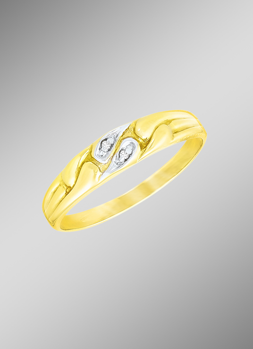 mit Diamanten - Damenring in Bicolor mit Diamant, in Größe 160 bis 220, in Farbe  Ansicht 1