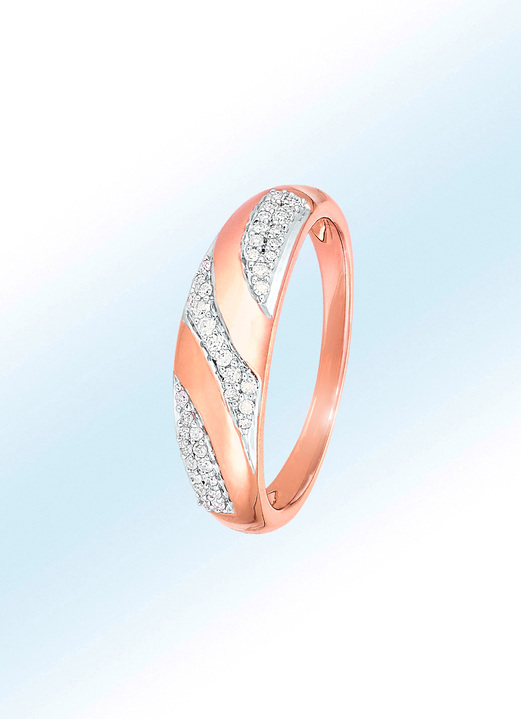 mit Diamanten - Damenring in Roségold mit Diamanten, in Größe 160 bis 220, in Farbe