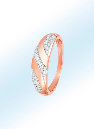 Damenring in Roségold mit Diamanten