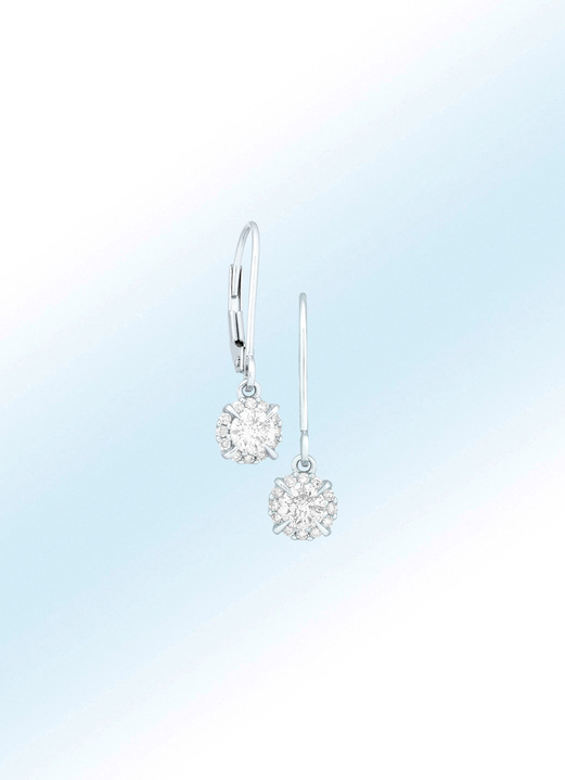 mit Diamanten - Klassische Ohrringe mit Brillanten, in Farbe