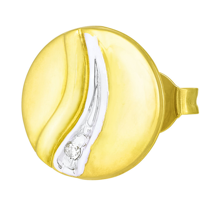 mit Diamanten - Schicke Ohrstecker in Bicolor mit 2 Diamanten, in Farbe  Ansicht 2