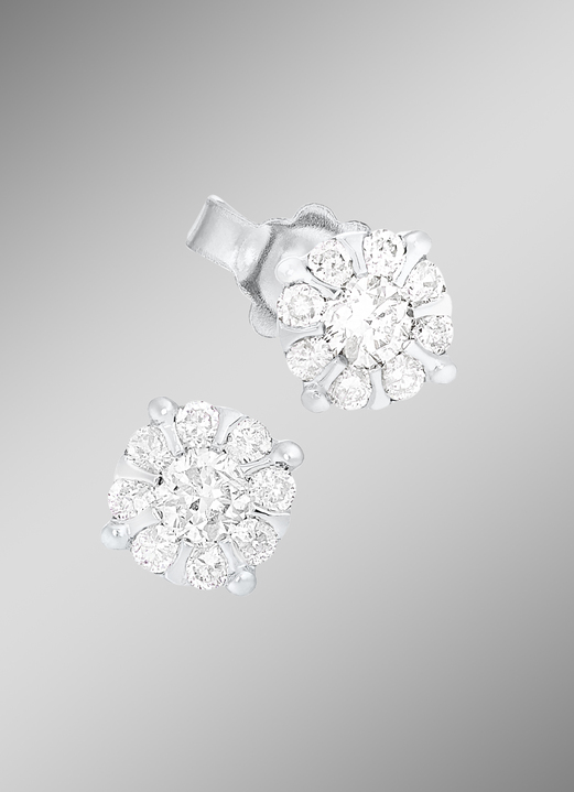 mit Diamanten - Elegante Ohrstecker, in Farbe