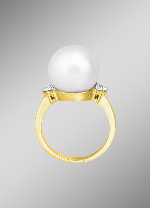 mit Perlen - Zauberhafter Damenring mit Südsee-Perle, in Größe 160 bis 220, in Farbe  Ansicht 2