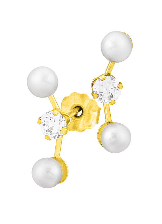 mit Perlen - Reizende Ohrstecker mit Süßwasser-Zuchtperlen, in Farbe  Ansicht 2
