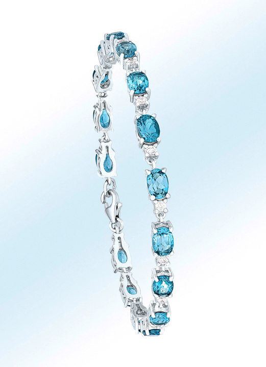 Halsketten & Armbänder - Armband mit Blautopas und Zirkonia, in Farbe
