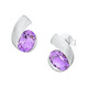 Ohrschmuck - Moderne Ohrstecker mit echt Amethyst, in Farbe  – Ansicht 2