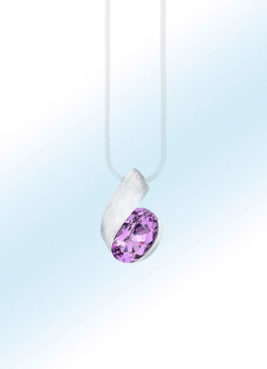 Anhänger - Moderner Anhänger mit echt Amethyst, in Farbe
