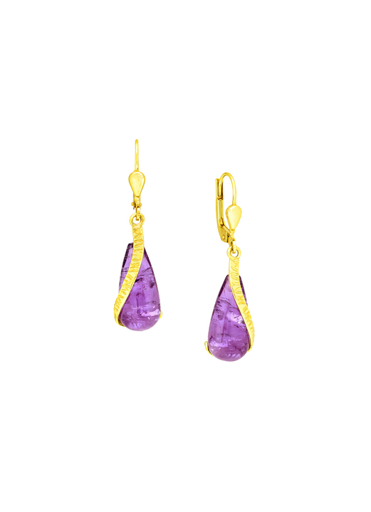 mit Edelsteinen - Ohrringe mit echt Amethyst, in Farbe  Ansicht 2