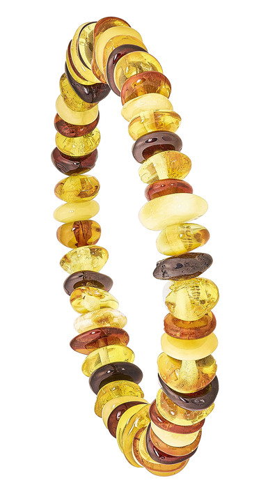 Damen-Modeschmuck - Elastisches Armband mit echt Bernstein-Mix, in Farbe  Ansicht 2