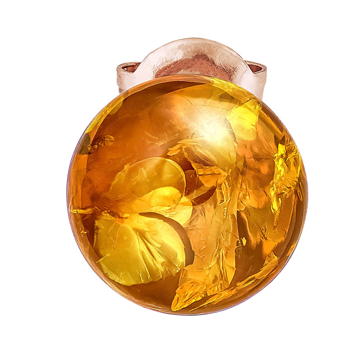 mit Edelsteinen - Ohrstecker mit echt Bernstein, in Farbe  Ansicht 2