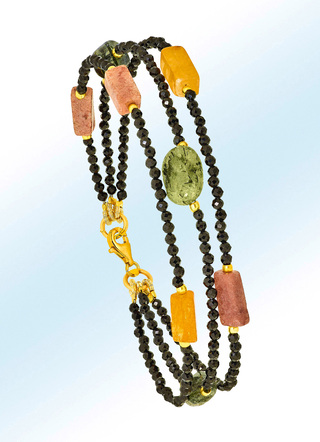 Toller Blickfang: 3-reihiges Armband mit echt Aventurin