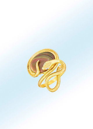 Damenring „Schlange“ mit Diamanten