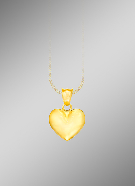 ohne Steine / mit Zirkonia - Süßer Herz Anhänger, in Farbe  Ansicht 4