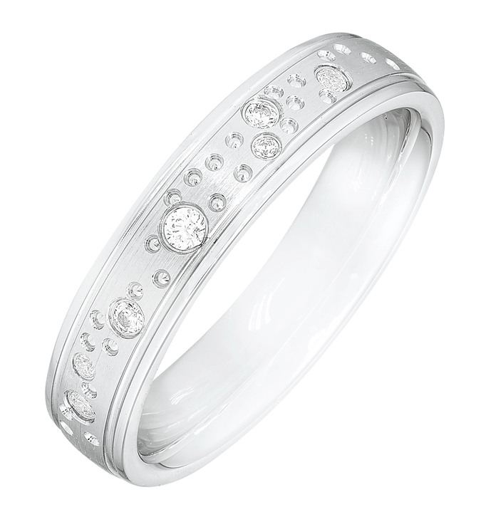 ohne Diamant - Trauring aus Silber, in Größe 160 bis 240, in Farbe , in Ausführung Ohne Zirkonia Ansicht 4