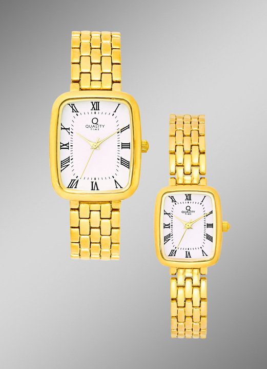 - Klassische „Quality Time“-Quartz-Partneruhren, in Farbe , in Ausführung Damenuhr Ansicht 3