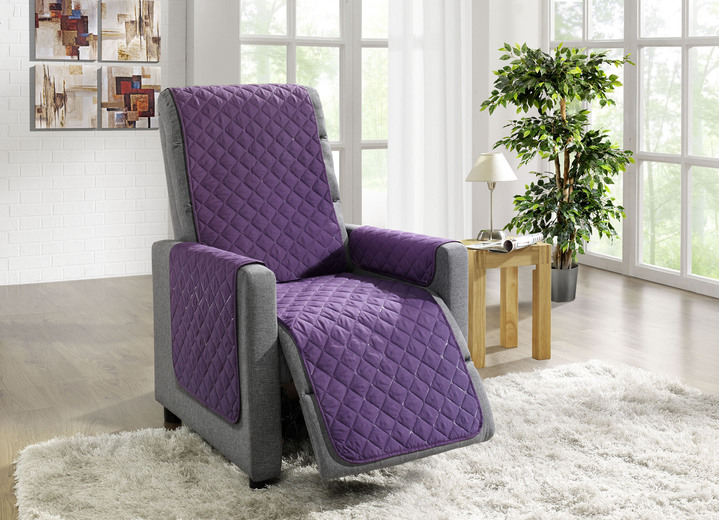 Wohnaccessoires - Wohnaccessoires mit Fleckschutz, in Größe 101 (Sesselschoner, 50/150 cm) bis 865 (2x Armlehnenschoner, 50/ 70 cm), in Farbe LILA Ansicht 3