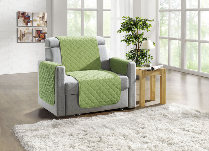 Wohnaccessoires - Wohnaccessoires mit Fleckschutz Ansicht 2 Wohnaccessoires - Wohnaccessoires mit Fleckschutz, in Größe 101 (Sesselschoner, 50/150 cm) bis 865 (2x Armlehnenschoner, 50/ 70 cm), in Farbe GRÜN Ansicht 2