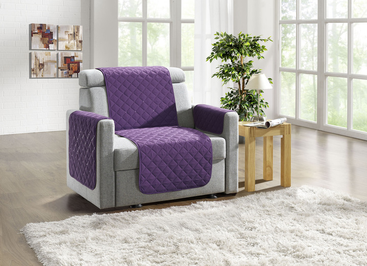 Wohnaccessoires - Wohnaccessoires mit Fleckschutz, in Größe 101 (Sesselschoner, 50/150 cm) bis 865 (2x Armlehnenschoner, 50/ 70 cm), in Farbe LILA Ansicht 2