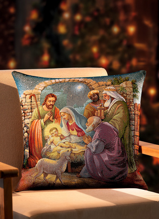 Kissenbezüge - Kissenbezug Krippe mit Reißverschluss, in Farbe BUNT