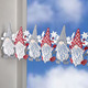 Landhaus & Küche - Stangendekoration aus echter Plauener Spitze – Farbe WEISS-GRAU-ROT Landhaus & Küche - Stangendekoration aus echter Plauener Spitze, in Größe 628 (H14xB 42 cm) bis 661 (H14xB103 cm), in Farbe WEISS-GRAU-ROT