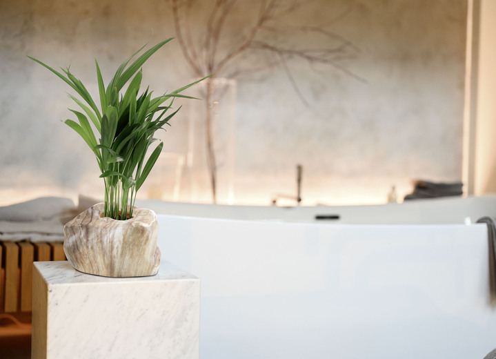 Wohnaccessoires - Pflanzenübertopf von Botanyia in edler Naturstein-Optik, in Farbe SAND Ansicht 3