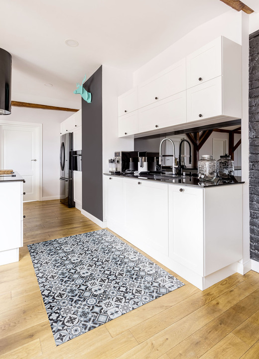 Läufer & Stufenmatten - Strapazierfähiger Küchenläufer und -teppich im Fliesen-Design, in Größe 110 (Küchenläufer, 50 x 150 cm) bis 164 (Küchenteppich, 120 x 170 cm), in Farbe GRAU Ansicht 15