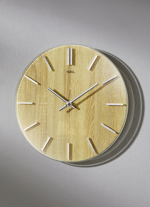 - Hochwertige Wanduhr mit Quarzuhrwerk, in Farbe BRAUN