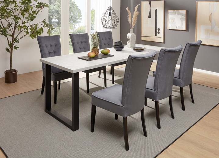 Essgruppen - Elegante Essgruppe, 5-teilig, in Farbe GRAUBLAU-BETON Ansicht 1