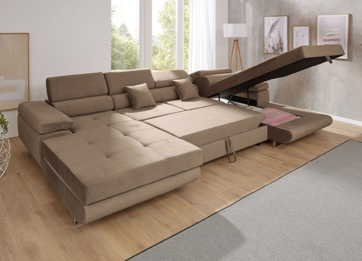 Funktions-Polstermöbel - Polstermöbel mit Funktion und verstellbaren Kopfstützen, in Farbe GRAU, in Ausführung Polsterecke, 203x275 cm Ansicht 7