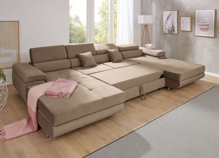 Funktions-Polstermöbel - Polstermöbel mit Funktion und verstellbaren Kopfstützen, in Farbe GRAU, in Ausführung Polsterecke, 203x275 cm Ansicht 8