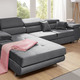 Funktions-Polstermöbel - Polstermöbel mit Funktion und verstellbaren Kopfstützen, in Farbe GRAU, in Ausführung Polsterecke, 203x275 cm – Farbe GRAU – Ansicht 1