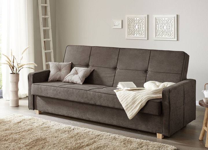 Schlafsofas - Schlafsofa mit Bettkasten, in Farbe BRAUN Ansicht 1