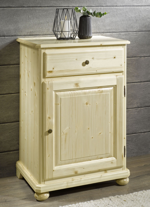 Sideboards & Kommoden - Kommodenserie aus massivem Tannenholz, in Farbe NATUR, in Ausführung 1-türig Ansicht 1