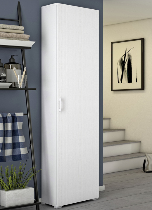 Regale & Schränke - Praktische Schränke in geradlinigem Design Ansicht 4 Regale & Schränke - Praktische Schränke in geradlinigem Design, in Farbe WEISS-BETON, in Ausführung Schrank, 1-türig Ansicht 4