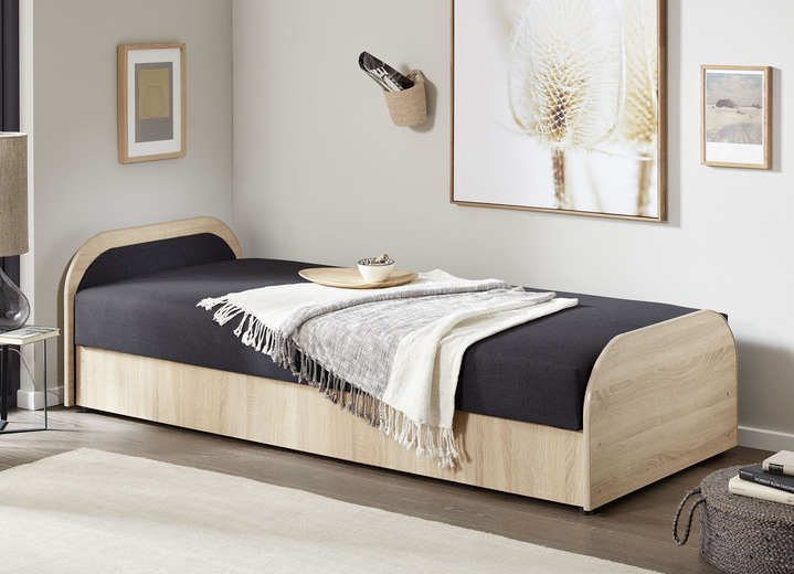 Betten - Bett mit Bonnell-Federkern-Matratze, in Farbe SONOMA-DUNKELGRAU Ansicht 1