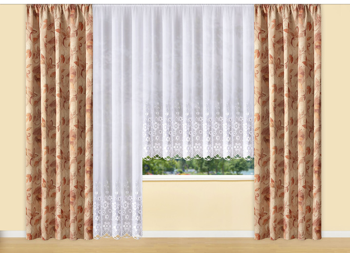 Klassisch - Blickdichte Verdunkelungsschals, in Größe 358 (H145xB140 cm) bis 456 (H245xB140 cm), in Farbe TERRA Ansicht 3